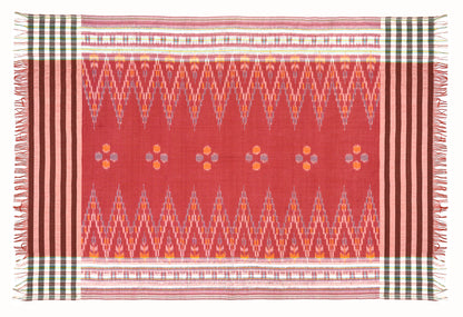 Sarong. Pareo. Schal. Kopftuch. Wickelrock. Strandtuch. Authentisch von Hand gewebt 100% Viskose. Fair gehandelt circa 180 mal 110 cm circa 200 Gramm. Ikat Tuch mit traditionellen Mustern verziert in Braunbeige.