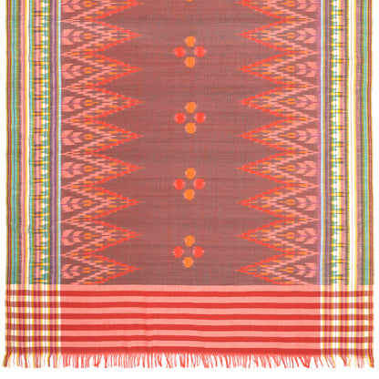 Sarong. Pareo. Schal. Kopftuch. Wickelrock. Strandtuch. Authentisch von Hand gewebt. 100% Viskose. Fair gehandelt circa 180 mal 110 cm circa 200 Gramm. Ikat Tuch mit traditionellen Mustern verziert in Braunorange.