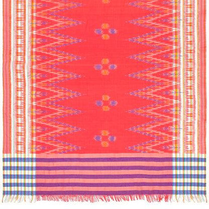 Sarong. Pareo. Schal. Kopftuch. Wickelrock. Strandtuch. Authentisch von Hand gewebt. 100% Viskose. Fair gehandelt circa 180 mal 110 cm circa 200 Gramm. Ikat Tuch mit traditionellen Mustern verziert in Orange.