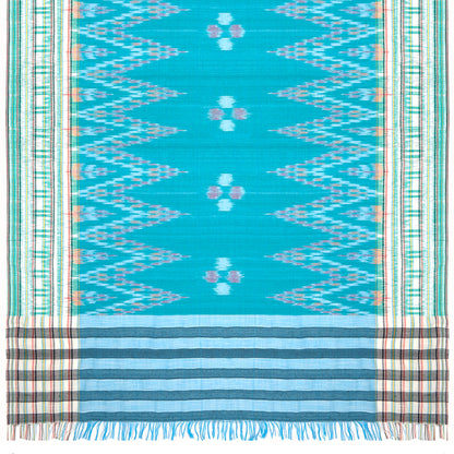 Sarong. Pareo. Schal. Kopftuch. Wickelrock. Strandtuch. Authentisch von Hand gewebt. 100% Viskose. Fair gehandelt circa 180 mal 110 cm circa 200 Gramm. Ikat Tuch mit traditionellen Mustern verziert in Türkis. 